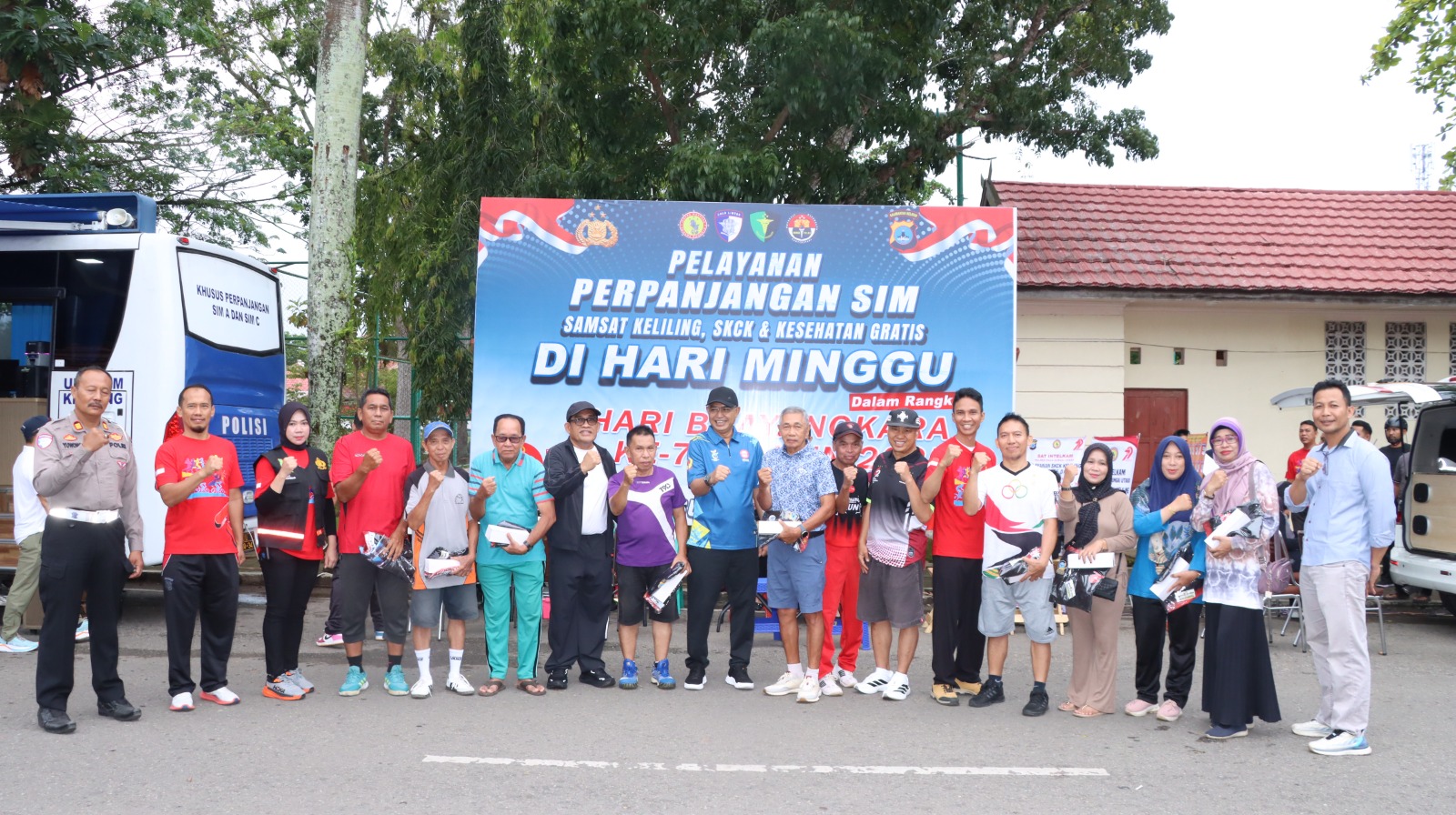 Polres HSU Hadirkan Layanan Langsung ke Masyarakat Saat Car Free Day, Meriahkan HUT Bhayangkara ke-79