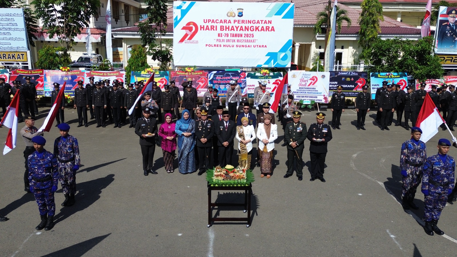 Meriah dan Penuh Keakraban, Polres HSU Gelar Syukuran HUT Bhayangkara ke-79