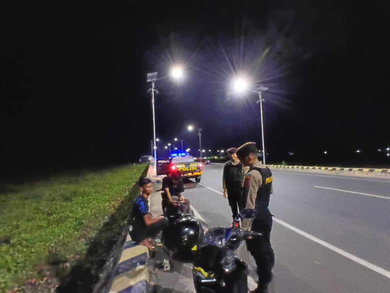 Patroli Bailang Sat Samapta Polres HSU Amankan Situasi Kamtibmas, Cegah Tawuran dan Kejahatan Jalanan di Hulu Sungai Utara
