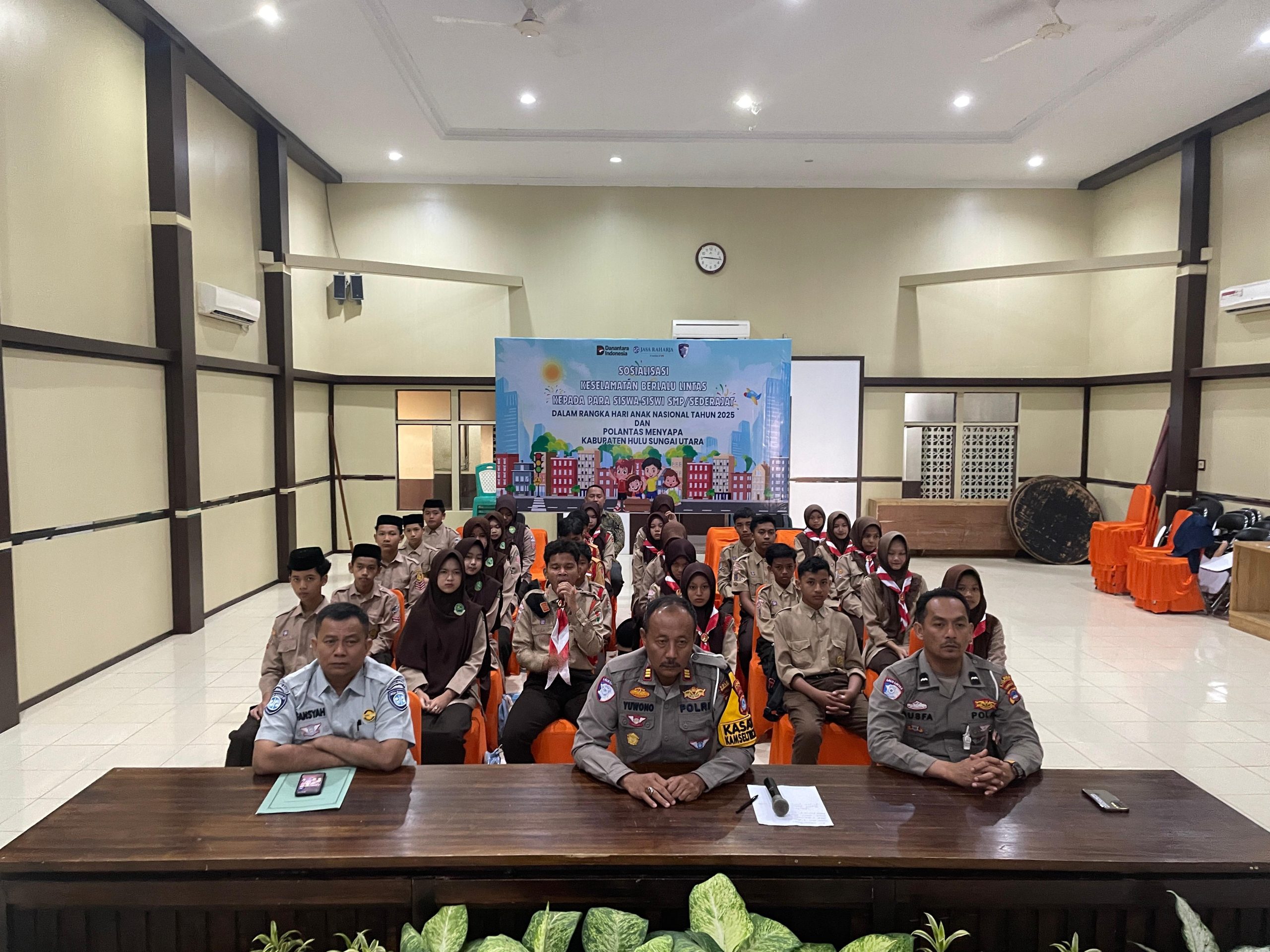 Peringatan Hari Anak Nasional 2025: Anak SLTP di HSU Jadi Duta Informasi Keselamatan Lalu Lintas Bersama Polres HSU dan Jasa Raharja