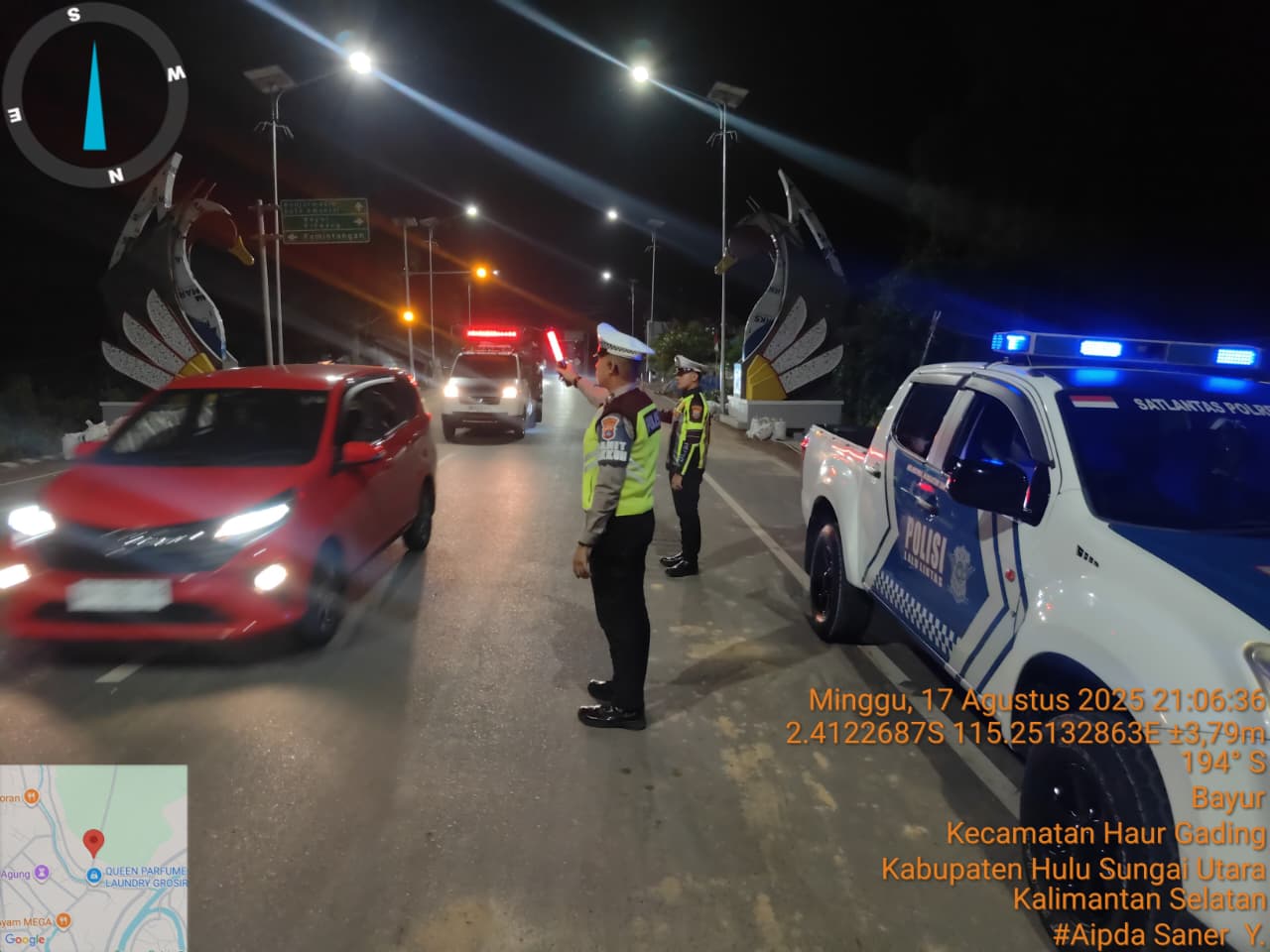Satlantas Polres HSU Gelar Patroli dan Pengamanan Malam Hari, Cegah Laka Lantas dan Wujudkan Kamseltibcarlantas di Amuntai
