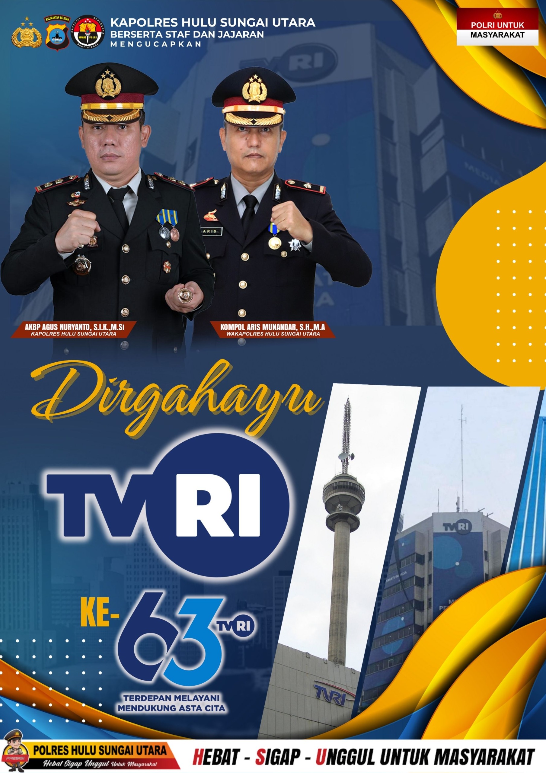 Kapolres HSU: Dirgahayu TVRI ke-63, Tetap Menjadi Garda Terdepan Informasi untuk Negeri