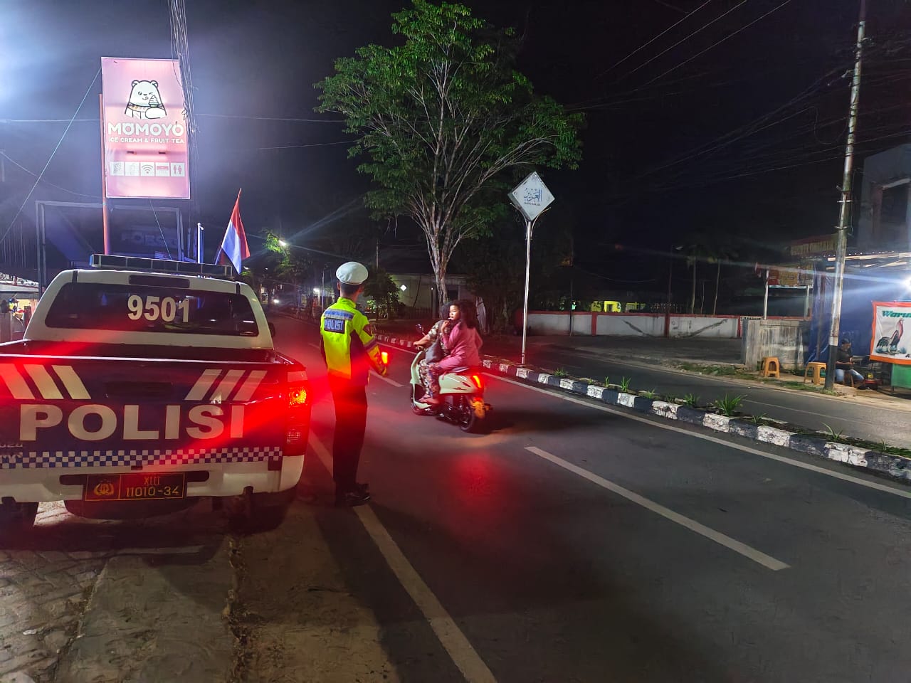 Polres HSU Gelar Pengaturan dan Patroli Rutin Malam untuk Ciptakan Kamseltibcarlantas Kondusif