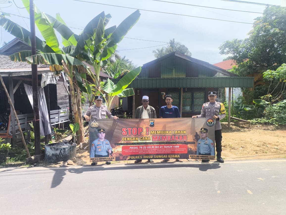 Polsek Amuntai Selatan Intensifkan Sosialisasi dan Patroli Dialogis untuk Cegah Karhutla di Hulu Sungai Utara