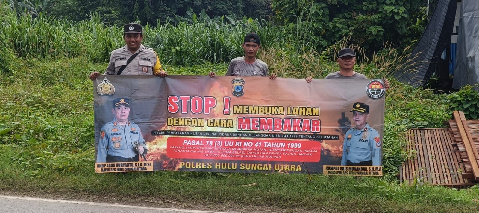 Polsek Amuntai Utara Sosialisasikan Pencegahan Karhutla kepada Warga Desa Tayur