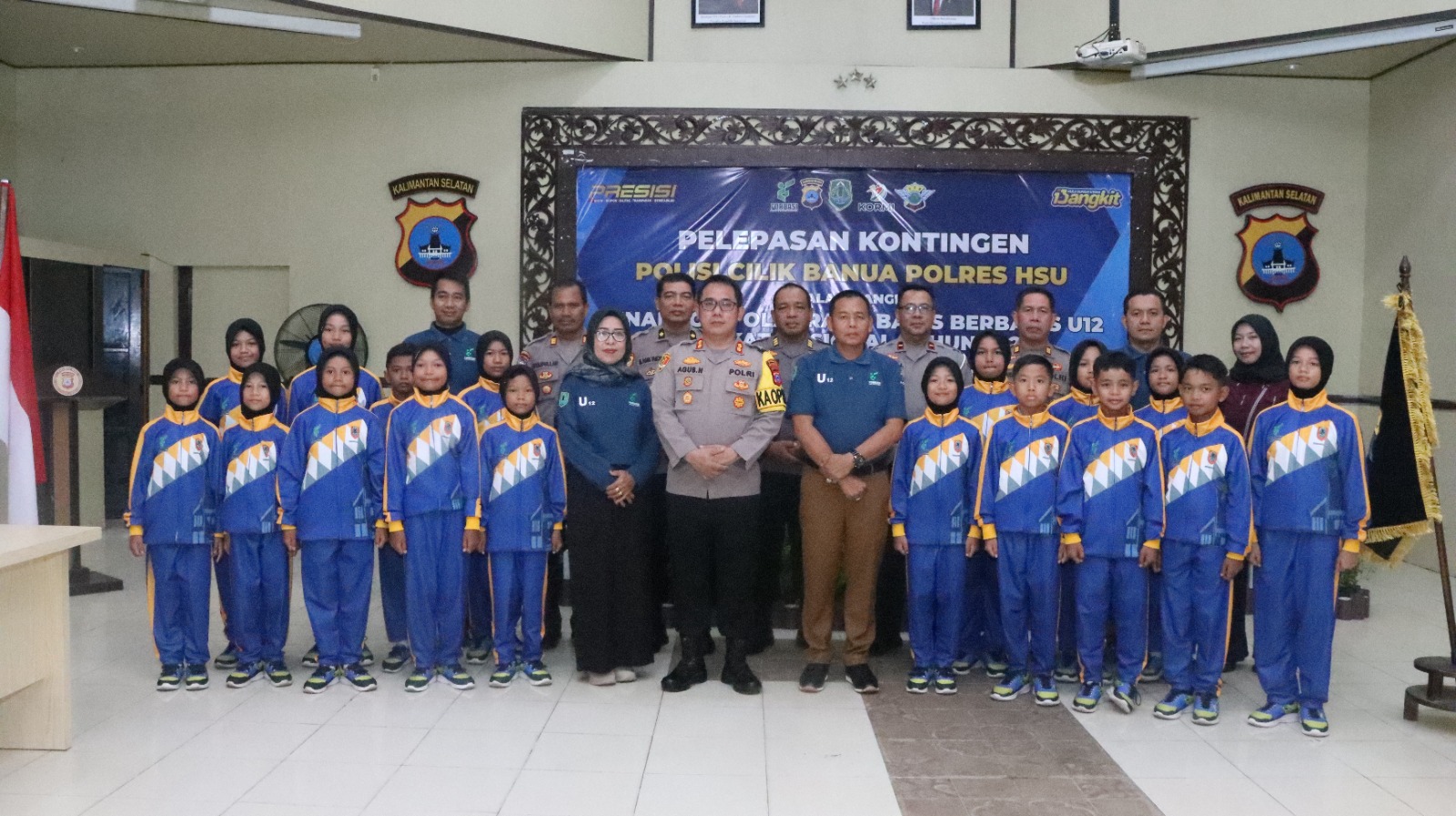Kapolres HSU Lepas Kontingen Polisi Cilik Banua Menuju Final Nasional Lomba Baris-Berbaris U-12 di Jakarta