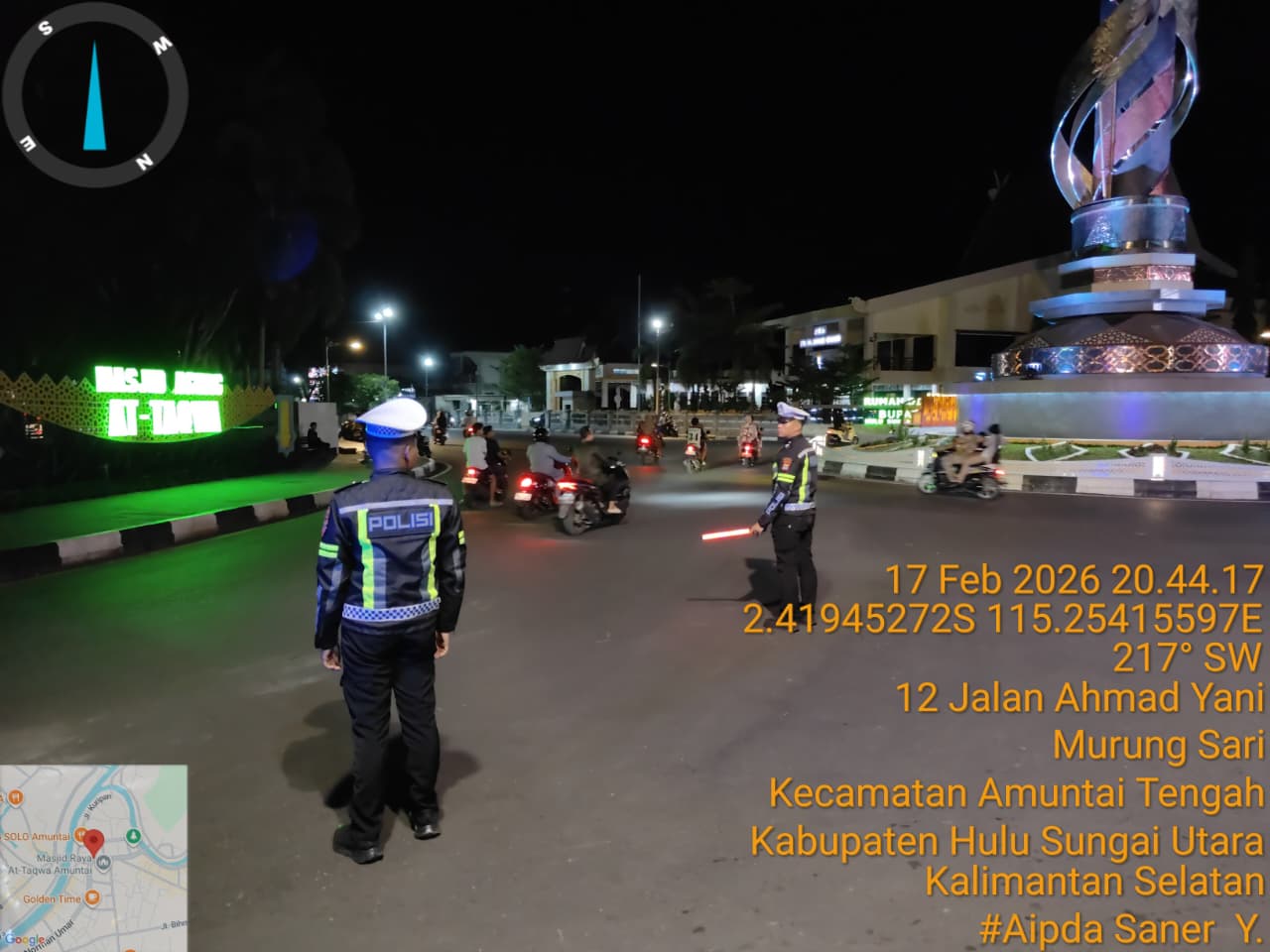 Satlantas Polres HSU Laksanakan Patroli dan Pengamanan Malam, Wujudkan Kamseltibcar dan Kenyamanan Masyarakat Usai Salat Tarawih