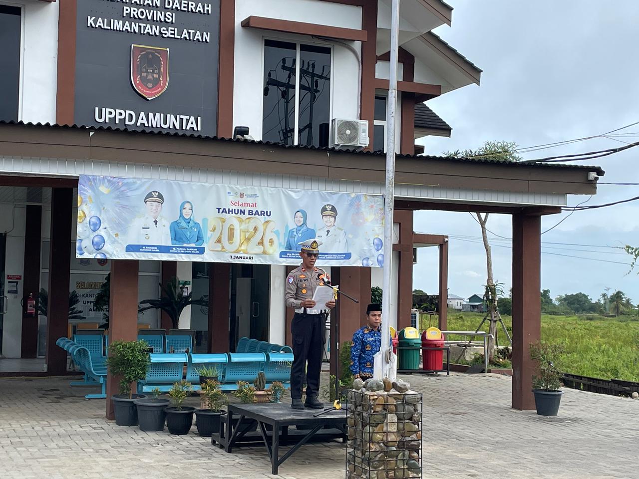 Sat Lantas Polres HSU Gelar Apel Gabungan dan Upacara Kesadaran Nasional Bersama UPPD Samsat dan Bapenda Amuntai