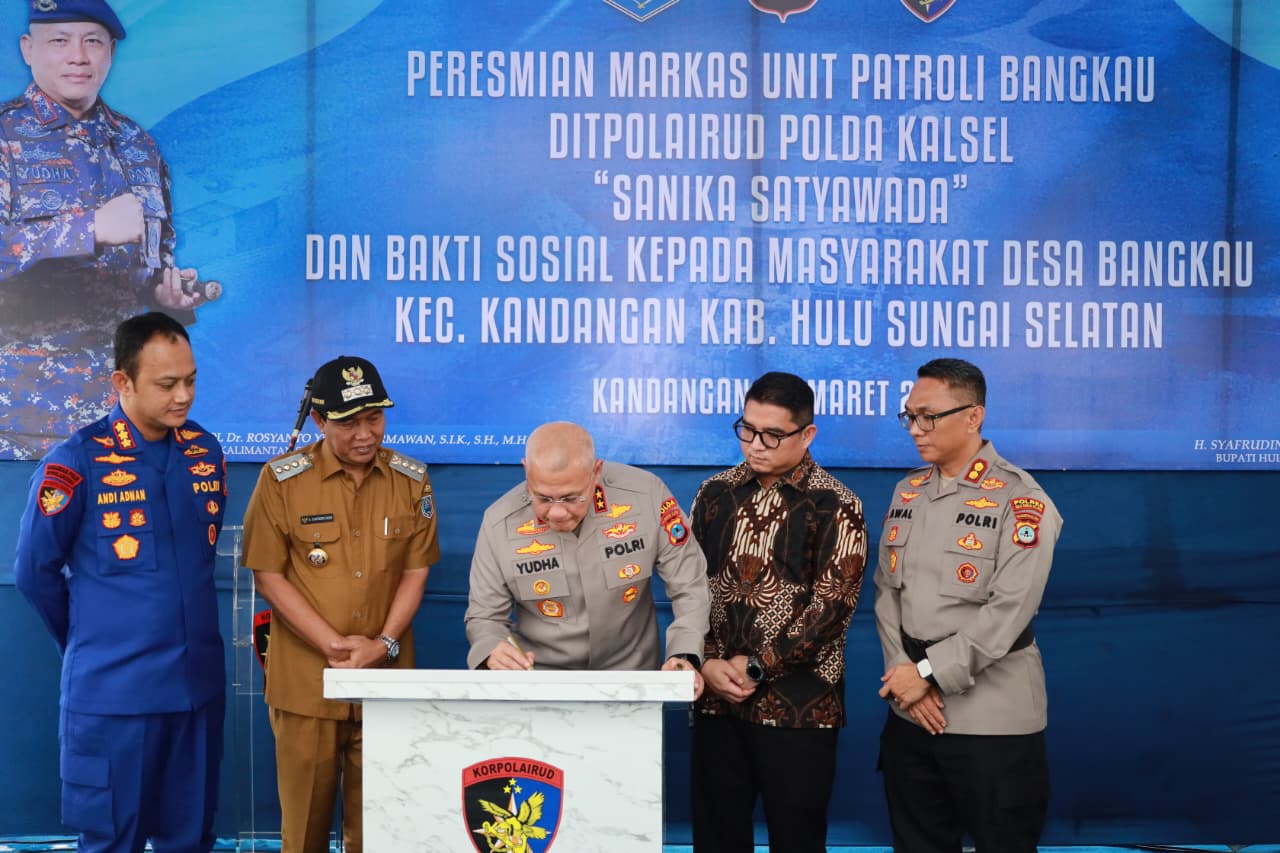 Jaga Ekosistem Perairan, Kapolda Kalsel Resmikan Marnit Patroli Bangkau “Sanika Satyawada” Kabupaten HSS