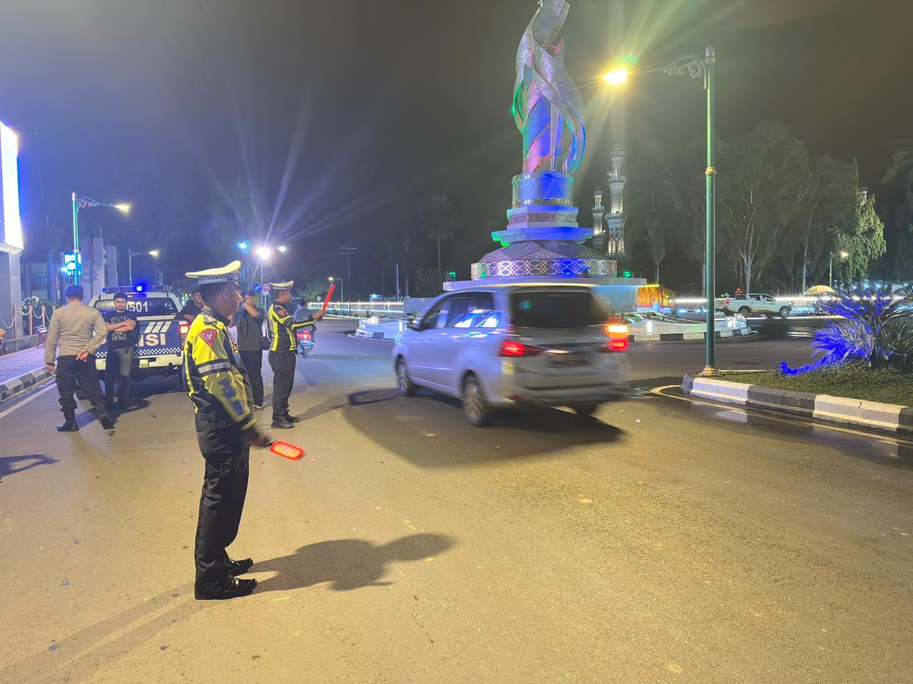 Satlantas Polres Hulu Sungai Utara Gelar Patroli Malam Tekan Pelanggaran dan Kecelakaan Lalu Lintas di Wilayah Amuntai