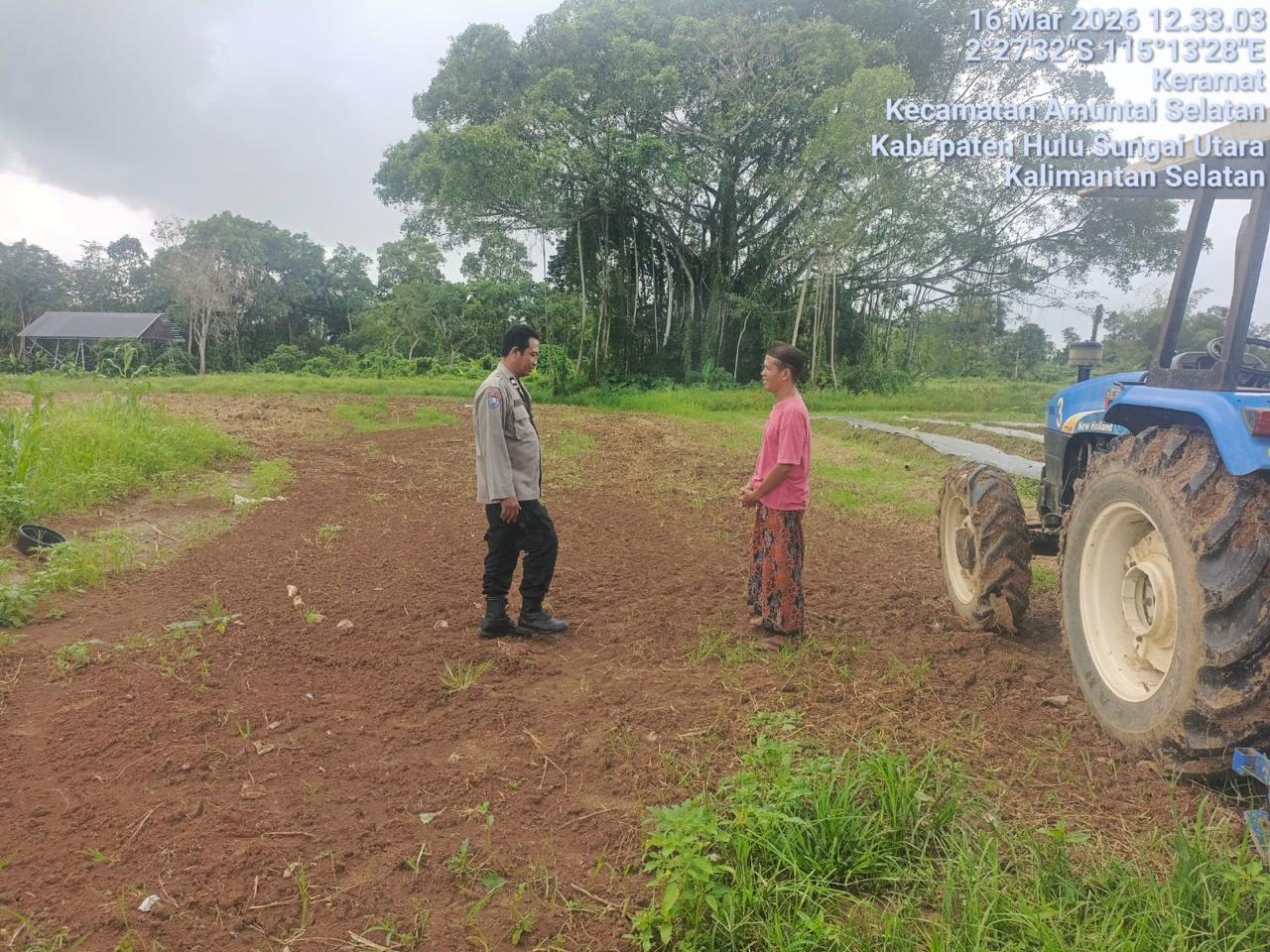 Lahan Jagung Ponpes Darussalam Diperluas, Polres HSU Dukung Penanaman Serentak di Muara Tapus