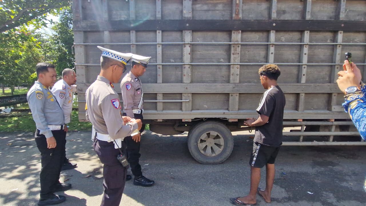 Satlantas Polres HSU Bersama Dishub Gelar Ramp Check Kendaraan dalam Rangka Operasi Ketupat Intan 2026
