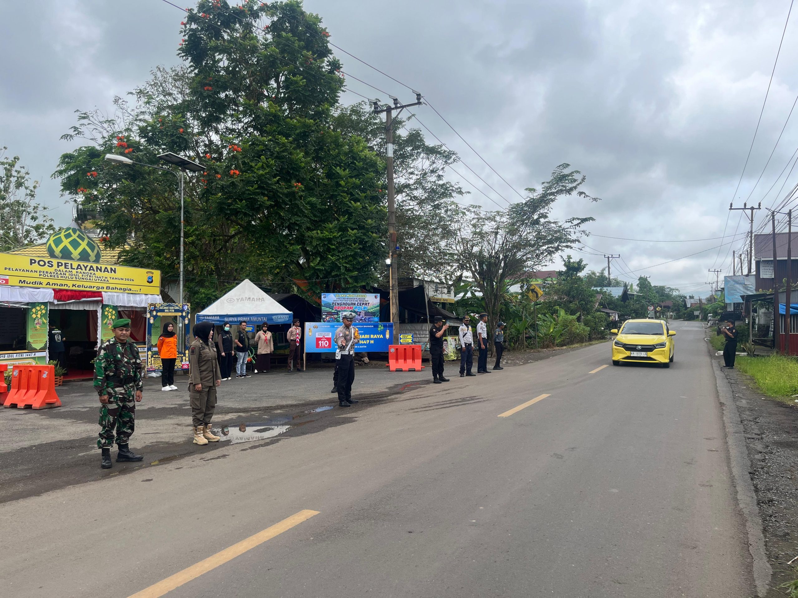 Apel Pagi dan Pengaturan Lalu Lintas Operasi Ketupat Intan 2026, Polres HSU Pastikan Kelancaran Arus Mudik Lebaran di Rest Area Muara Tapus