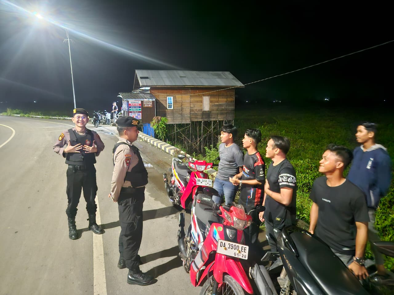 Sat Samapta Polres HSU Gelar Patroli Bailang Cegah Premanisme, Tawuran, Balap Liar, dan Kejahatan Jalanan di Wilayah Hukum Polres HSU