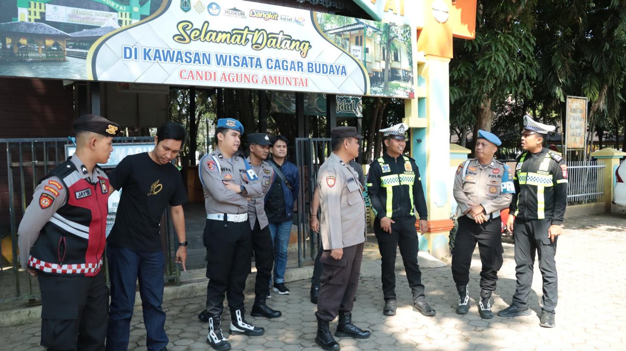 Pengamanan Obyek Wisata Candi Agung oleh Polres HSU dan Polsek Amuntai Tengah Berjalan Tertib dan Kondusif