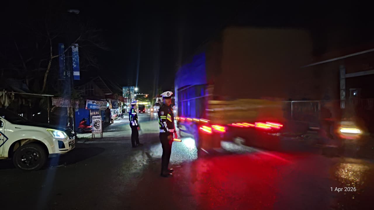 Satlantas Polres HSU Gelar Patroli Malam di Titik Rawan, Wujudkan Keamanan dan Kamseltibcar Lantas Kondusif