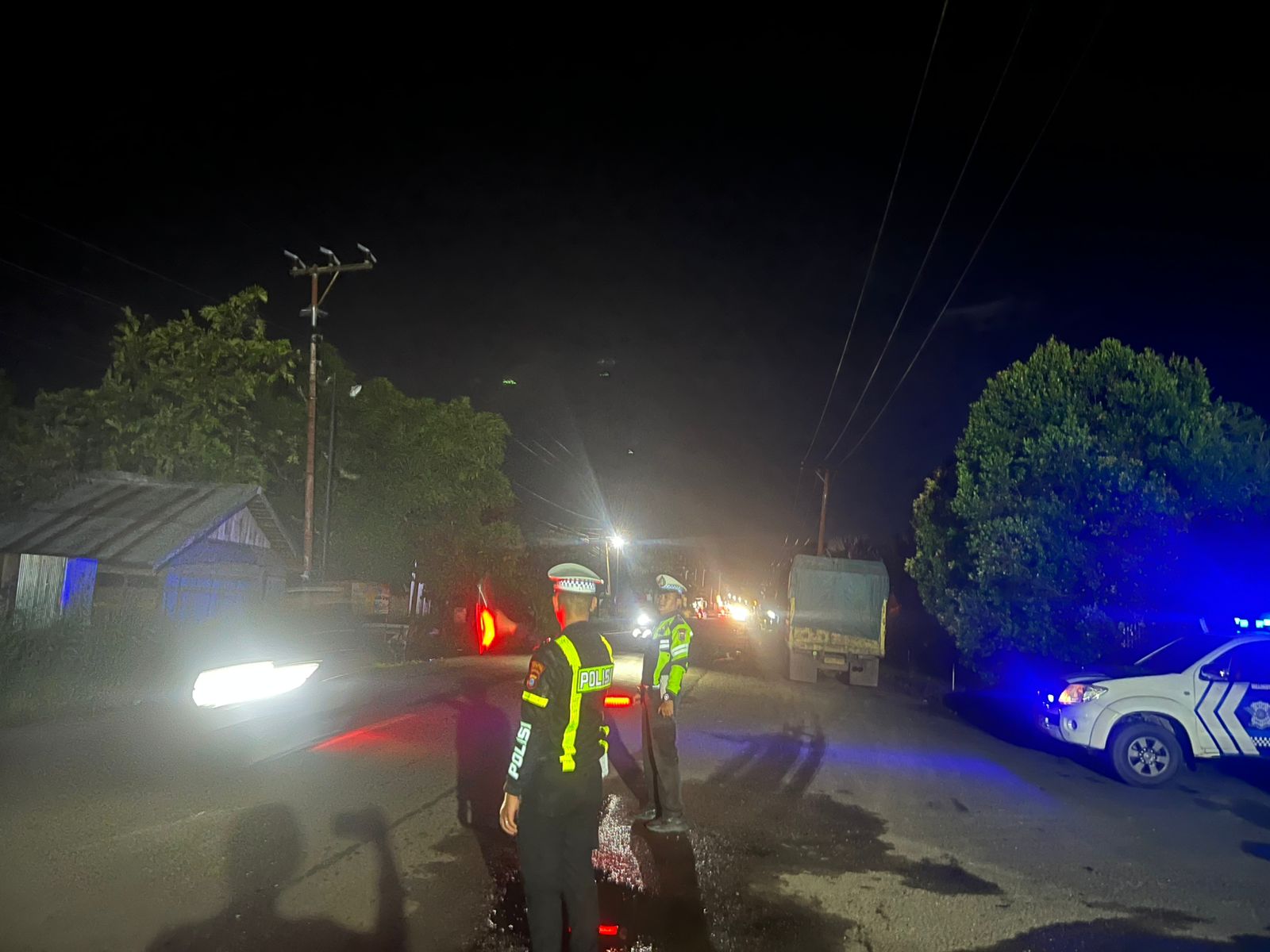 Patroli Malam Satlantas Polres HSU Intensifkan TURJAGWALI, Wujudkan Kamseltibcarlantas yang Kondusif