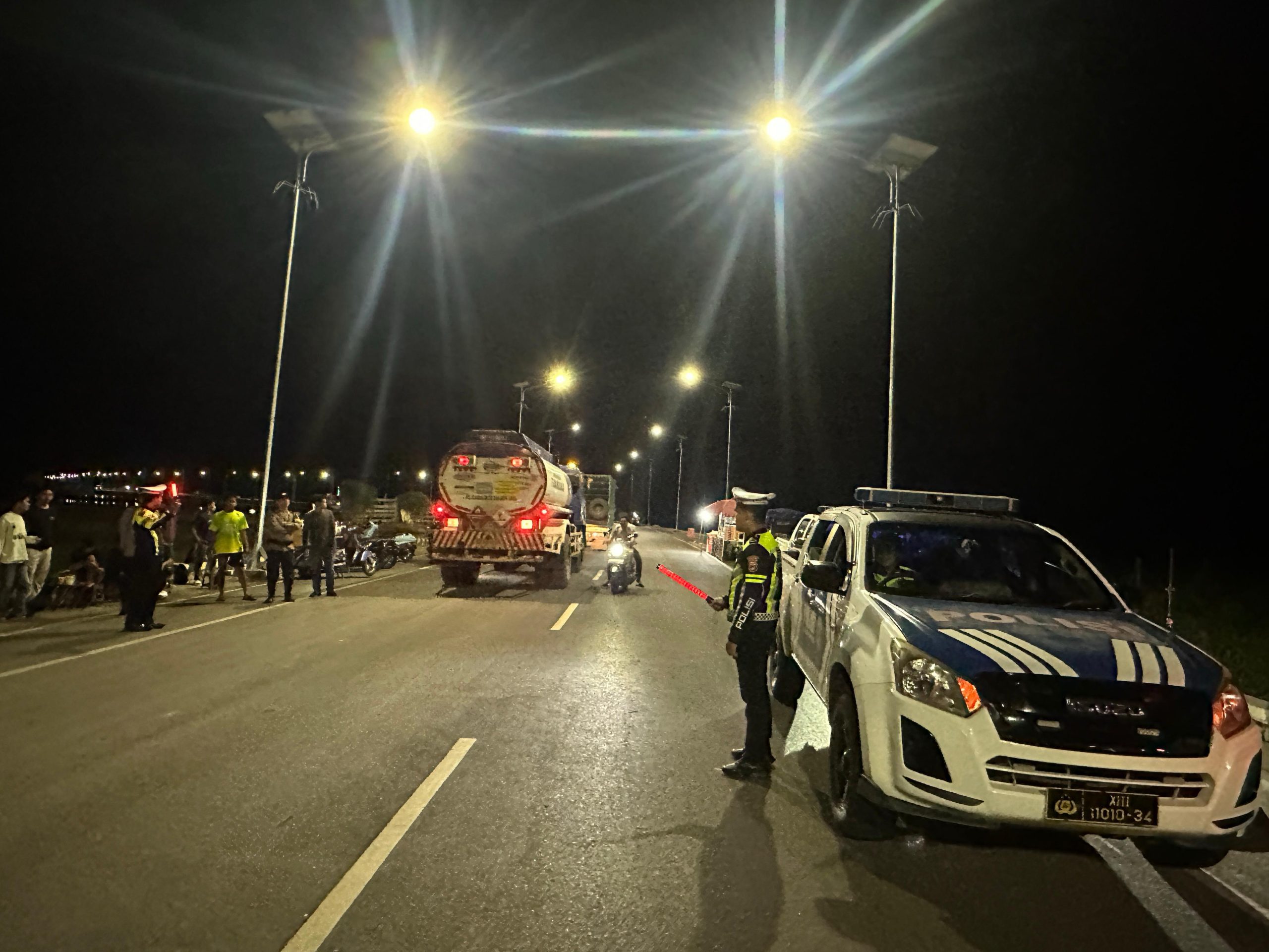 Patroli Malam Sat. Lantas Polres HSU Ciptakan Keamanan dan Kelancaran Lalu Lintas di Amuntai