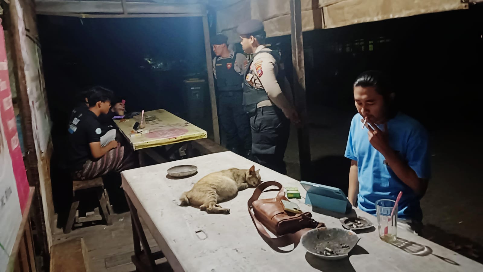 Sat Samapta Polres HSU Gelar Patroli Kota Malam Hari Cegah Premanisme, Tawuran dan Balap Liar